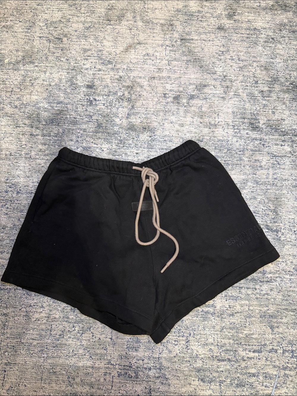 Fear of God Black Athletic Shorts with Beige Drawstring